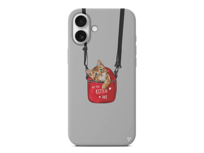 Çantada Kedi Lansman Model İçi Kadife Silikon Telefon Kılıfı – Plus Serisine Özel