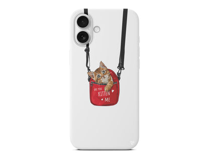 Çantada Kedi Lansman Model İçi Kadife Silikon Telefon Kılıfı