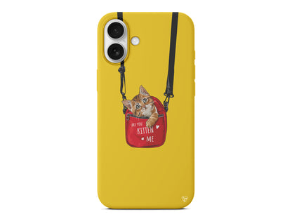 Çantada Kedi Lansman Model İçi Kadife Silikon Telefon Kılıfı