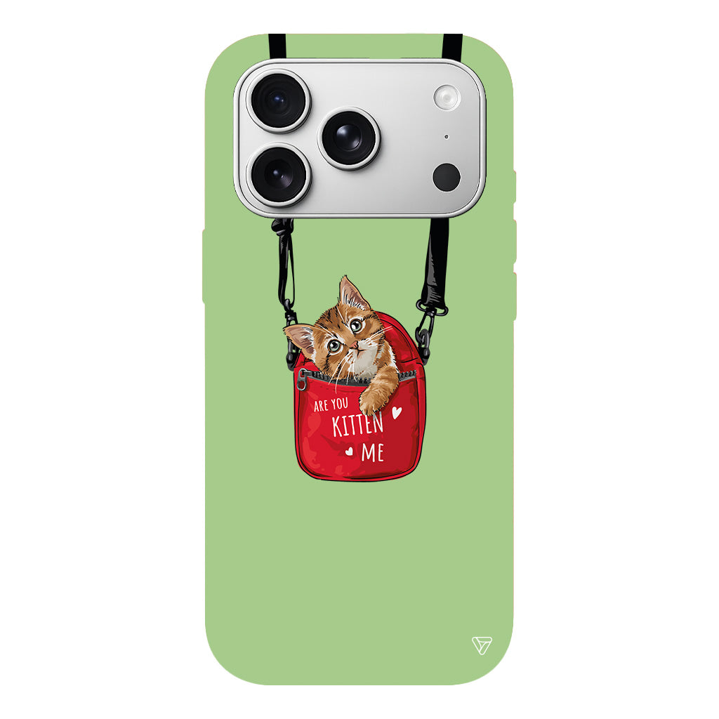 Çantada Kedi Lansman Model İçi Kadife Silikon Telefon Kılıfı