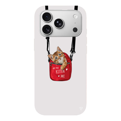 Çantada Kedi Lansman Model İçi Kadife Silikon Telefon Kılıfı