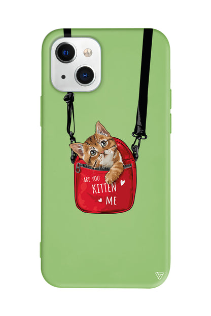 Çantada Kedi Lansman Model İçi Kadife Silikon Telefon Kılıfı