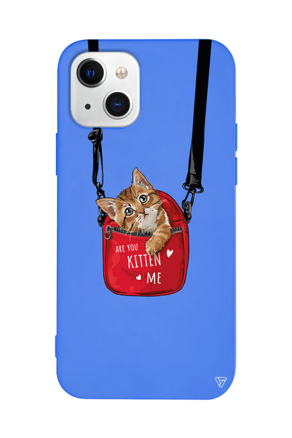 Çantada Kedi Lansman Model İçi Kadife Silikon Telefon Kılıfı