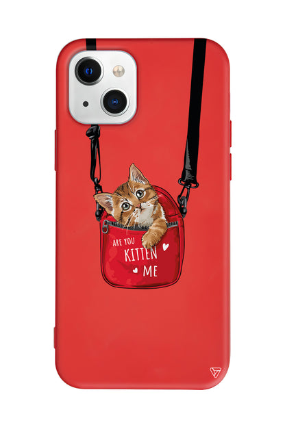 Çantada Kedi Lansman Model İçi Kadife Silikon Telefon Kılıfı – Plus Serisine Özel