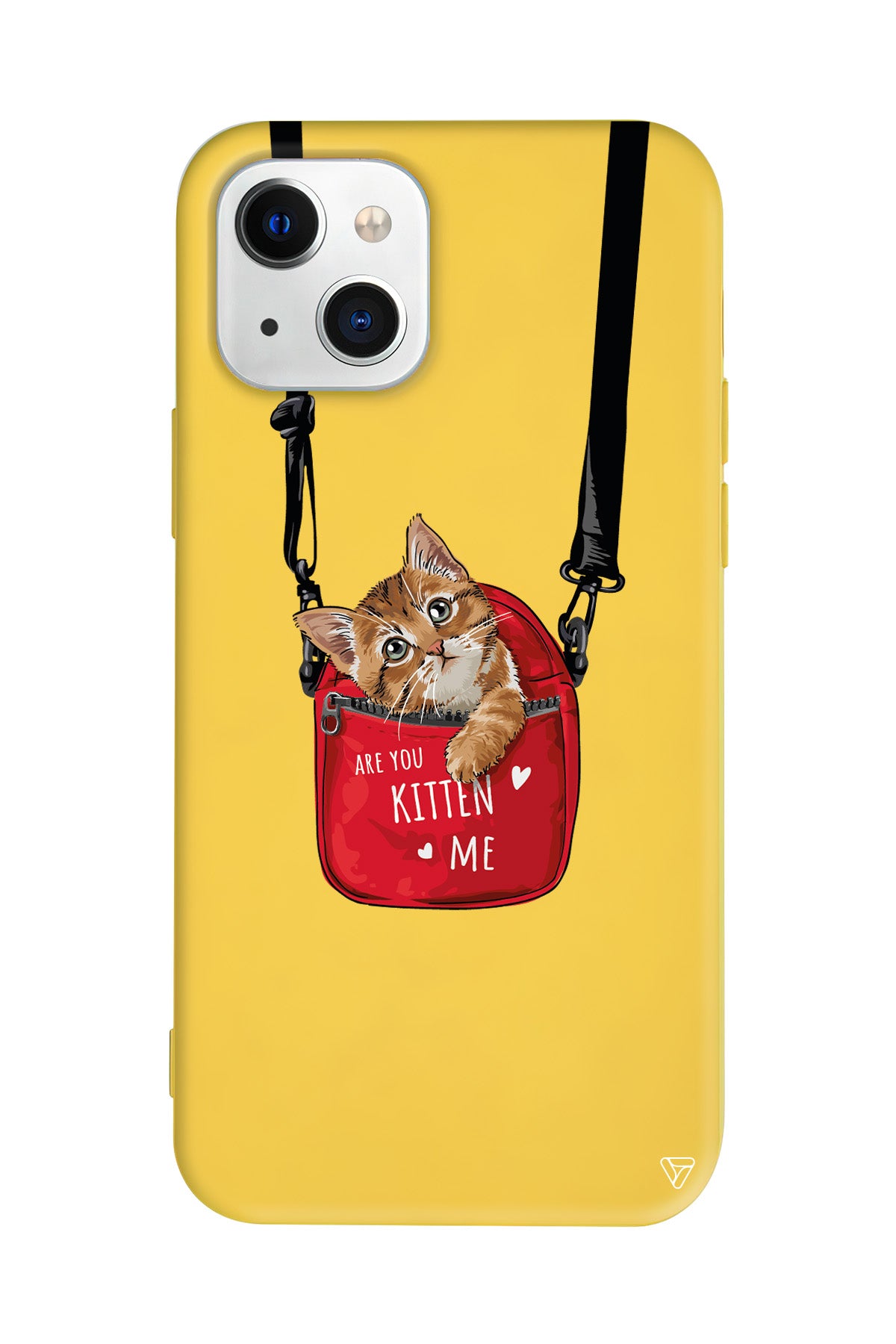 Çantada Kedi Lansman Model İçi Kadife Silikon Telefon Kılıfı