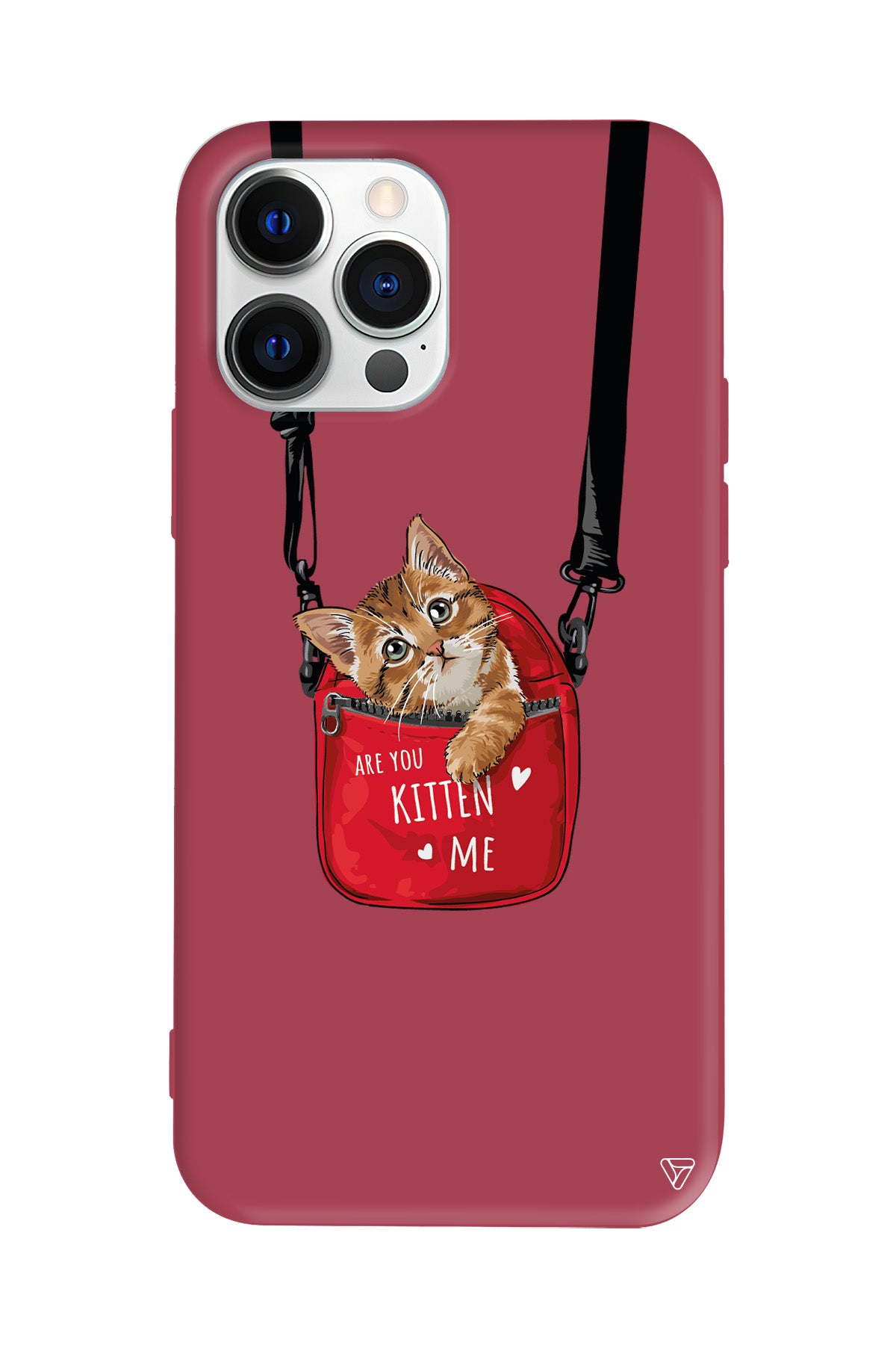 Çantada Kedi Lansman Model İçi Kadife Silikon Telefon Kılıfı