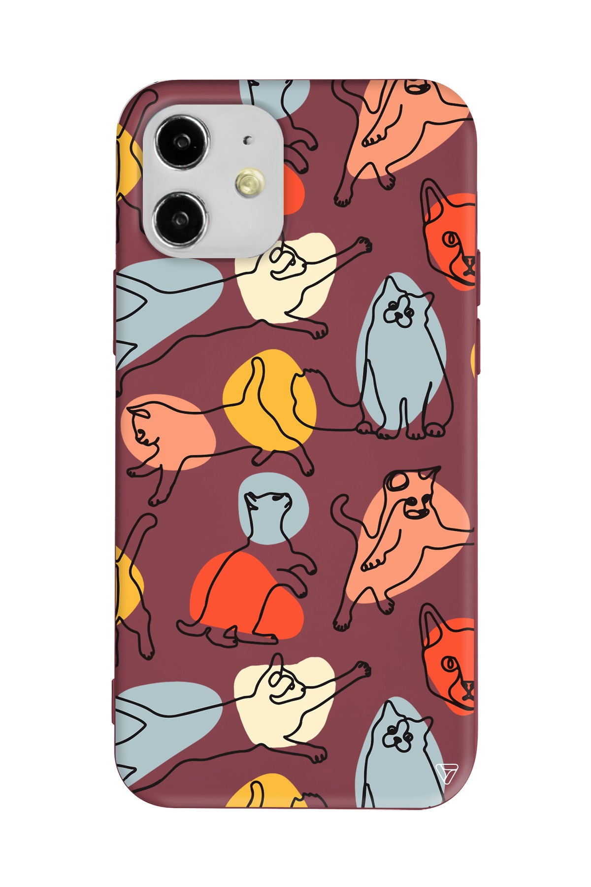 Renkli Kediler Lansman Model İçi Kadife Silikon Telefon Kılıfı