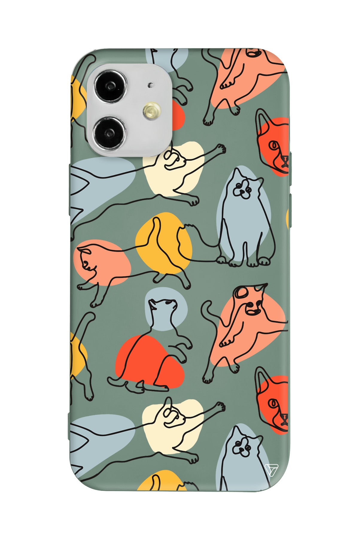 Renkli Kediler Lansman Model İçi Kadife Silikon Telefon Kılıfı