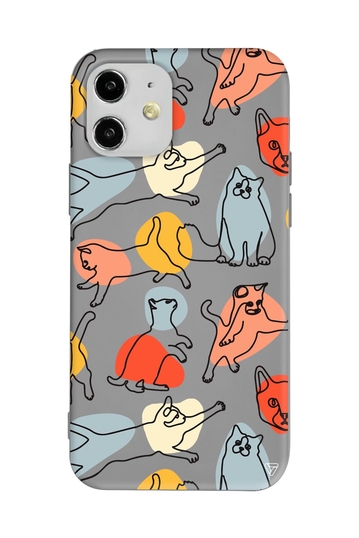 Renkli Kediler Lansman Model İçi Kadife Silikon Telefon Kılıfı