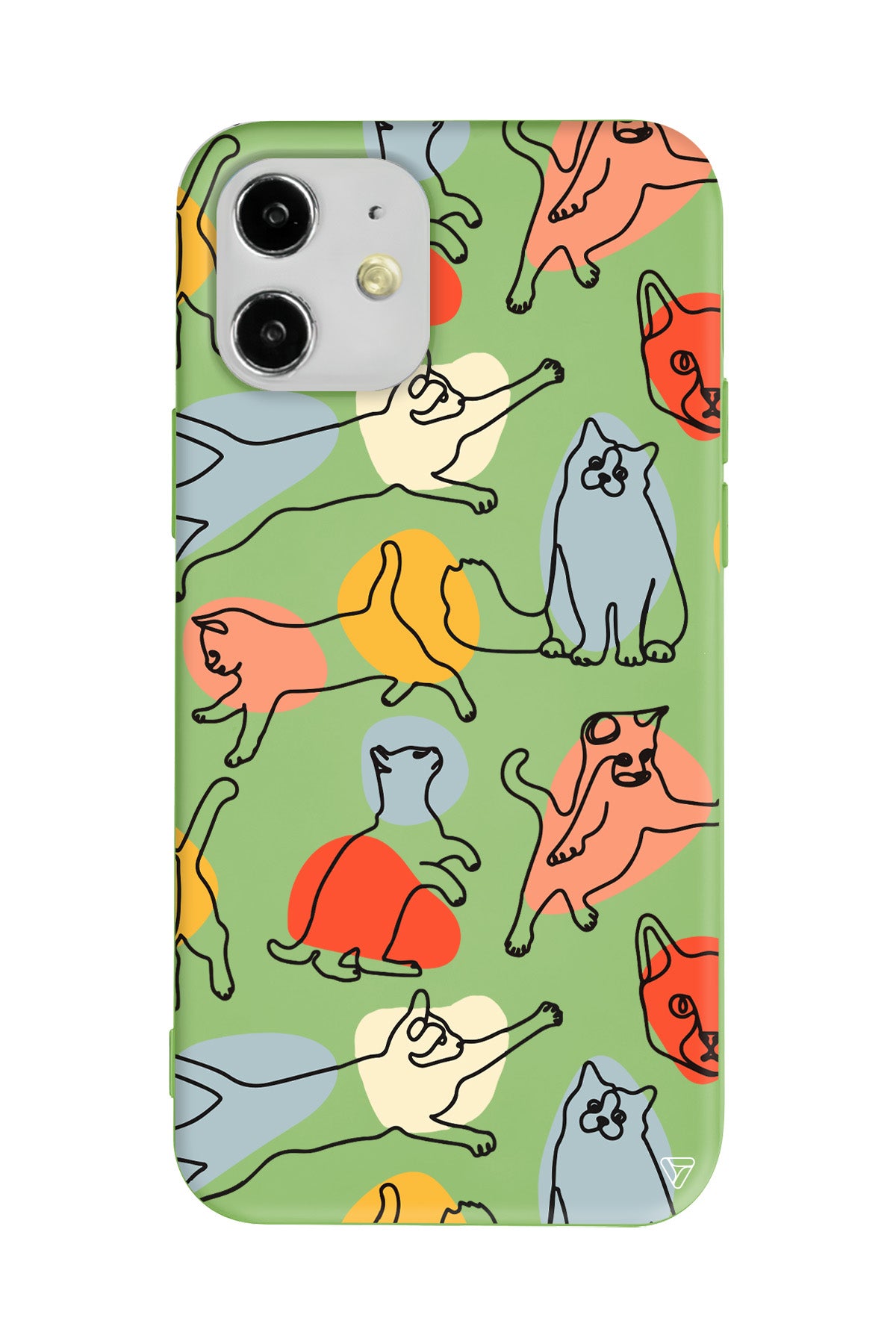 Renkli Kediler Lansman Model İçi Kadife Silikon Telefon Kılıfı