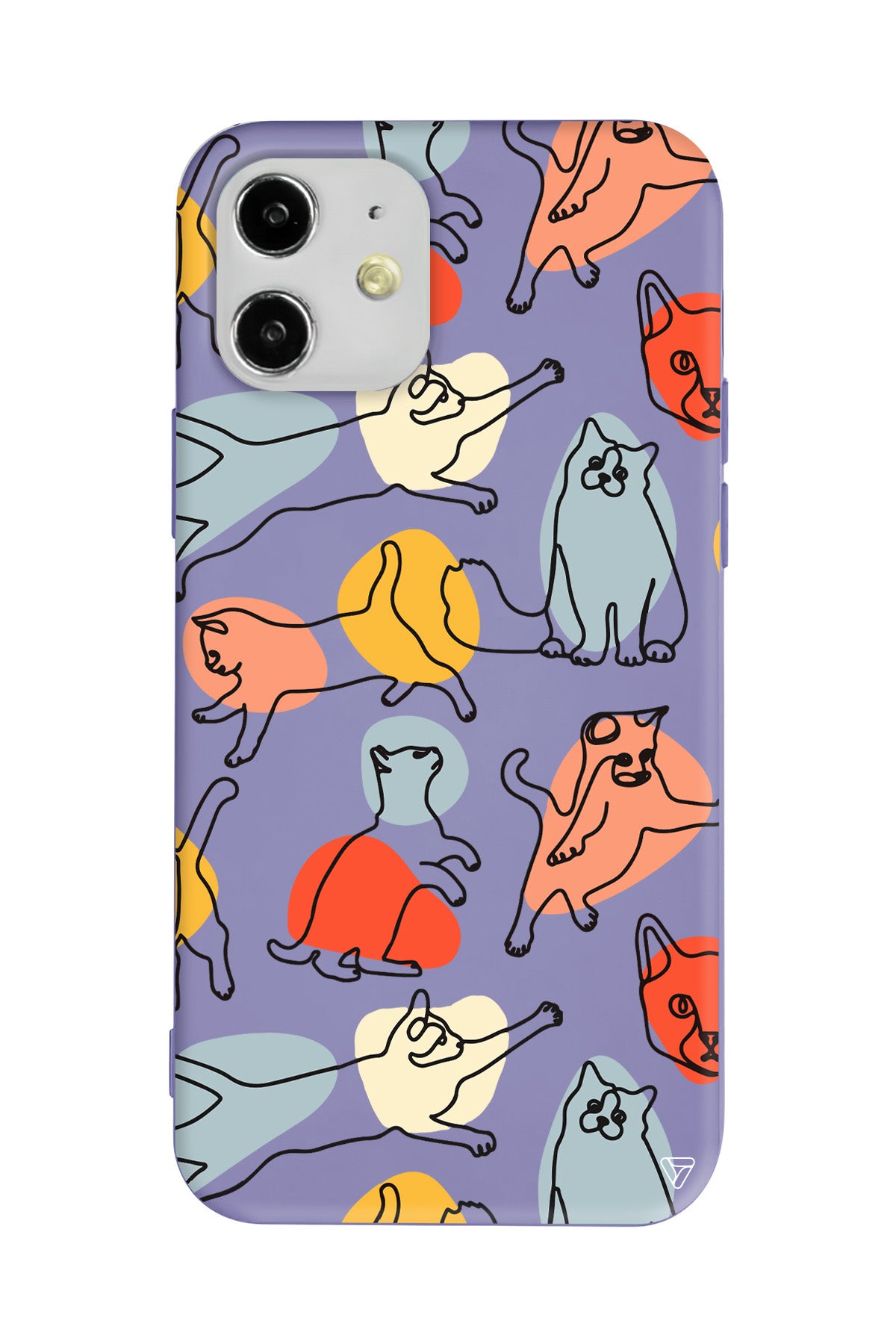 Renkli Kediler Lansman Model İçi Kadife Silikon Telefon Kılıfı