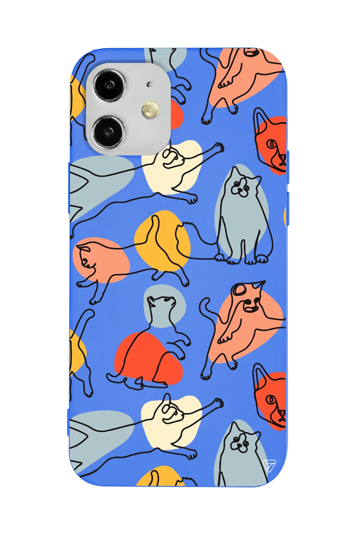 Renkli Kediler Lansman Model İçi Kadife Silikon Telefon Kılıfı