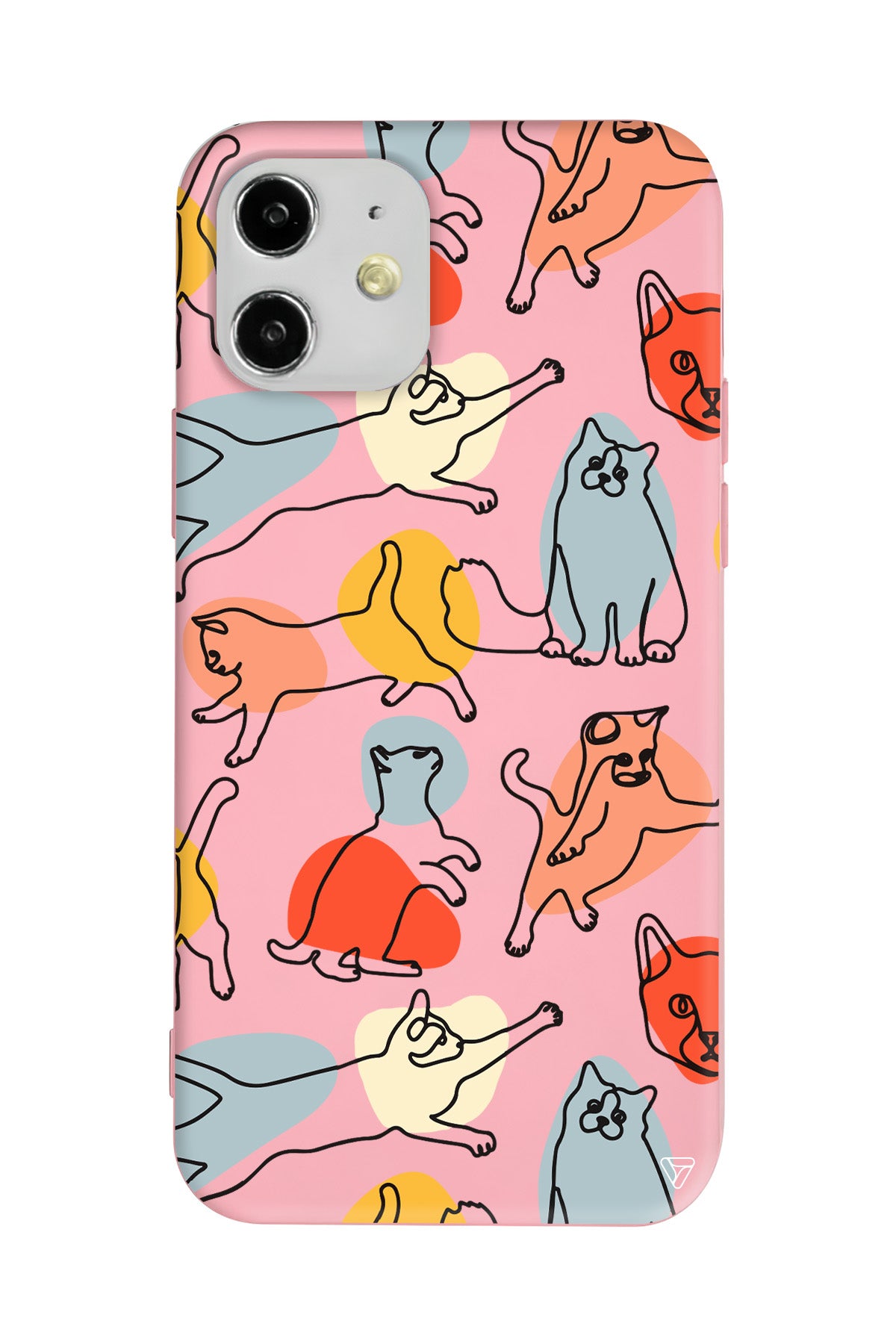 Renkli Kediler Lansman Model İçi Kadife Silikon Telefon Kılıfı