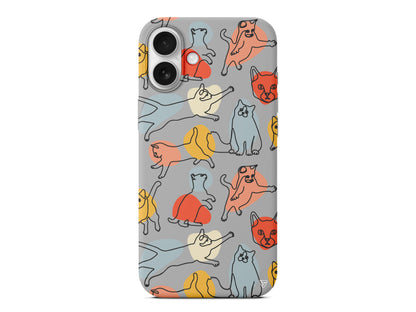 Renkli Kediler Lansman Model İçi Kadife Silikon Telefon Kılıfı – Plus Serisine Özel