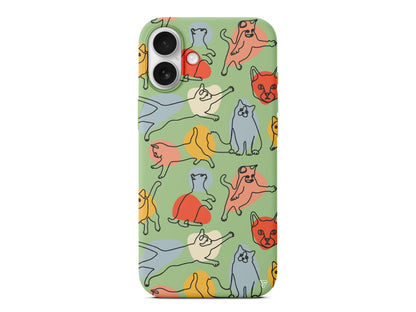 Renkli Kediler Lansman Model İçi Kadife Silikon Telefon Kılıfı – Plus Serisine Özel