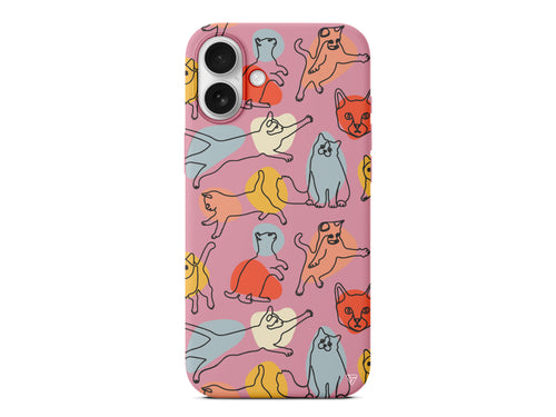 Renkli Kediler Lansman Model İçi Kadife Silikon Telefon Kılıfı – Plus Serisine Özel
