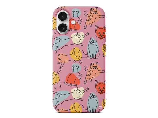 Renkli Kediler Lansman Model İçi Kadife Silikon Telefon Kılıfı – Plus Serisine Özel