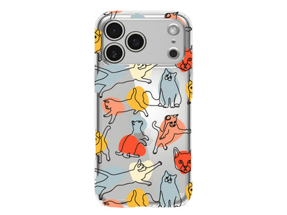 Renkli Kediler Lansman Model İçi Kadife Silikon Telefon Kılıfı