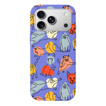Renkli Kediler Lansman Model İçi Kadife Silikon Telefon Kılıfı