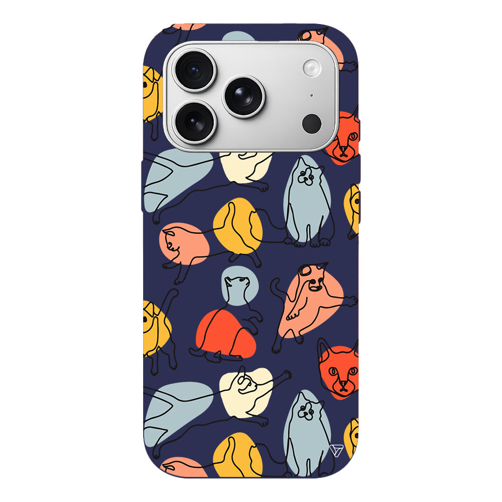 Renkli Kediler Lansman Model İçi Kadife Silikon Telefon Kılıfı