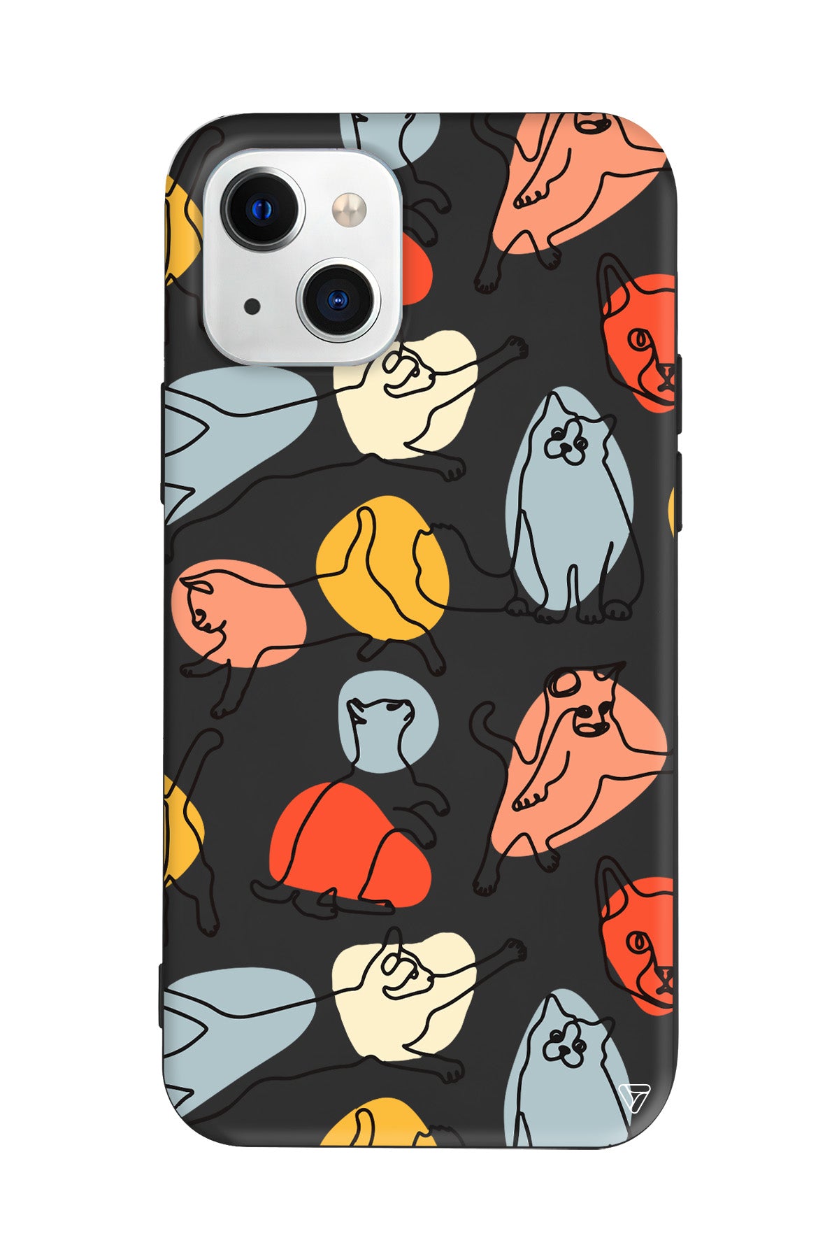 Renkli Kediler Lansman Model İçi Kadife Silikon Telefon Kılıfı – Plus Serisine Özel