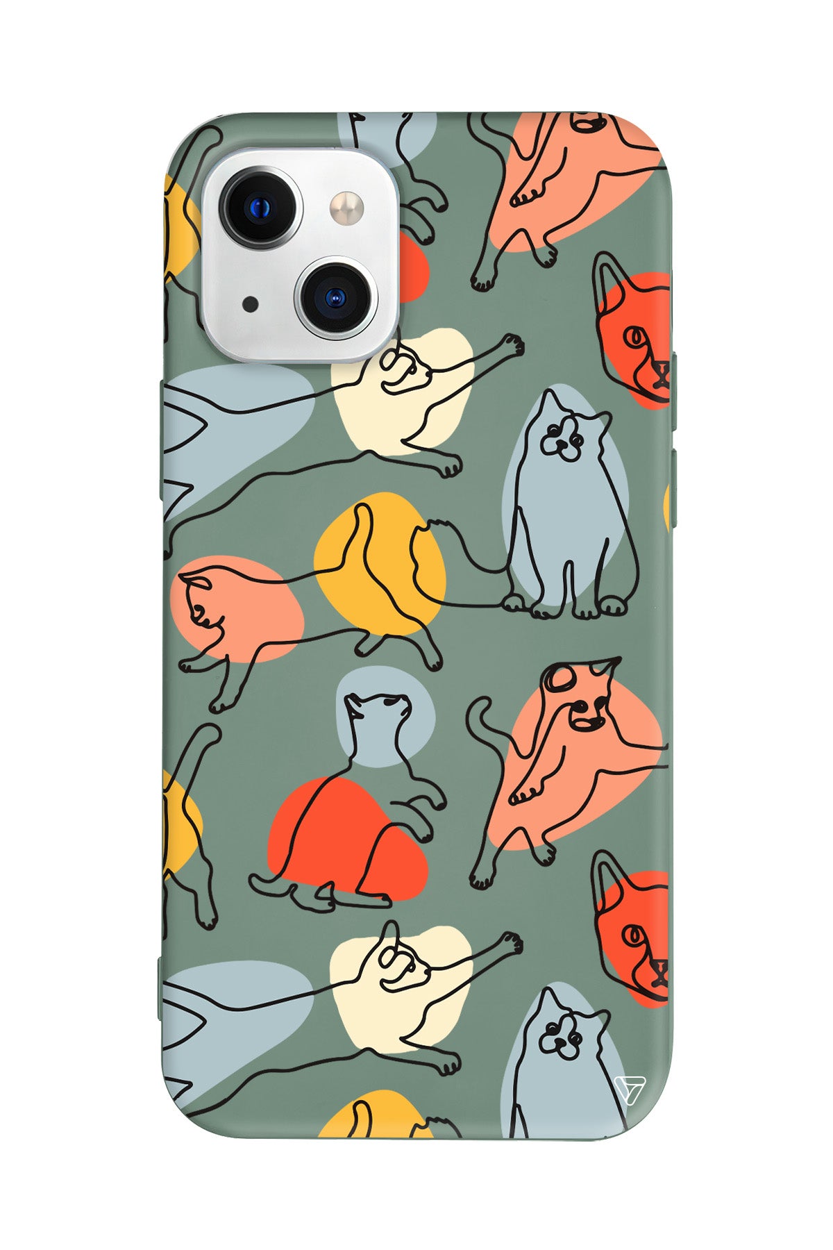 Renkli Kediler Lansman Model İçi Kadife Silikon Telefon Kılıfı