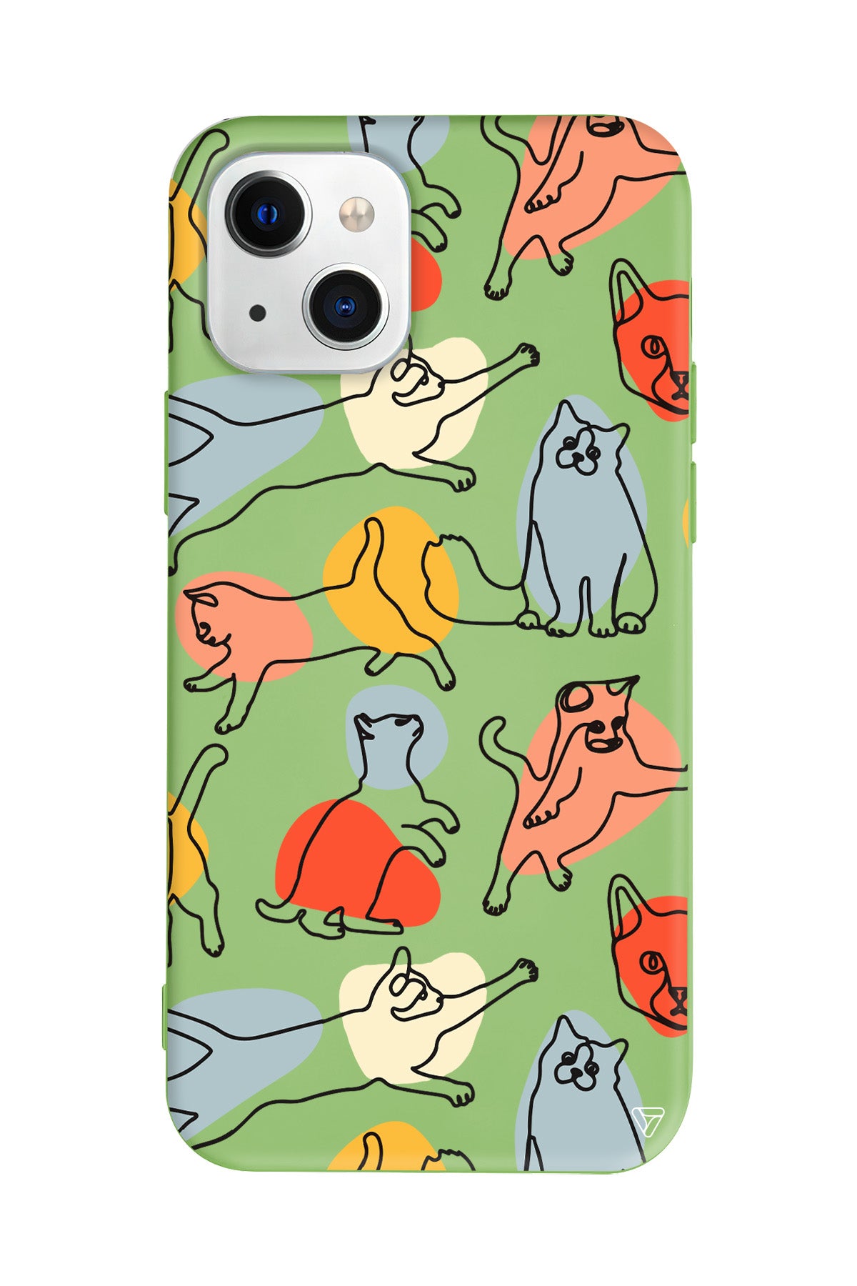 Renkli Kediler Lansman Model İçi Kadife Silikon Telefon Kılıfı