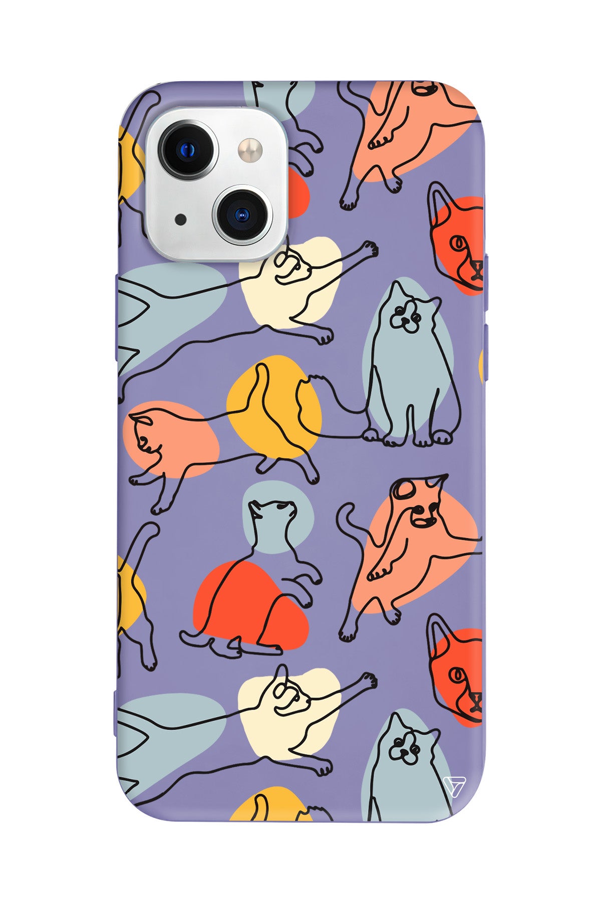 Renkli Kediler Lansman Model İçi Kadife Silikon Telefon Kılıfı