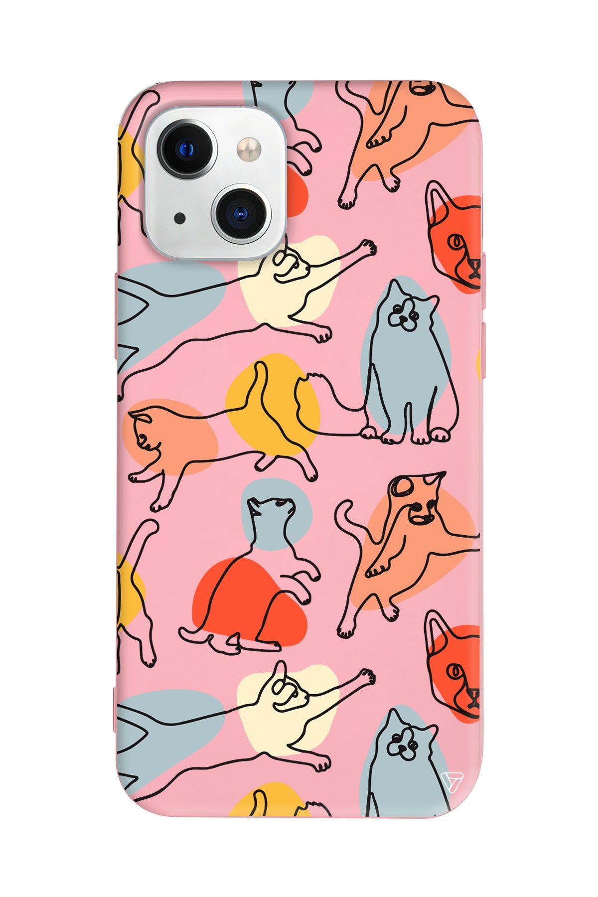 Renkli Kediler Lansman Model İçi Kadife Silikon Telefon Kılıfı