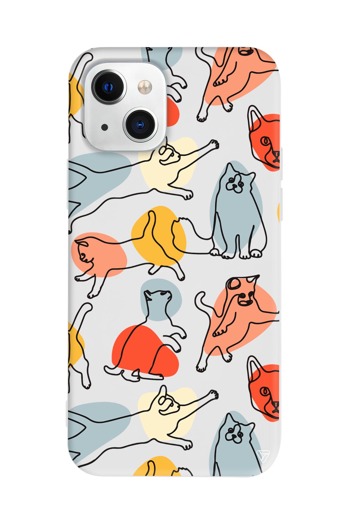 Renkli Kediler Lansman Model İçi Kadife Silikon Telefon Kılıfı