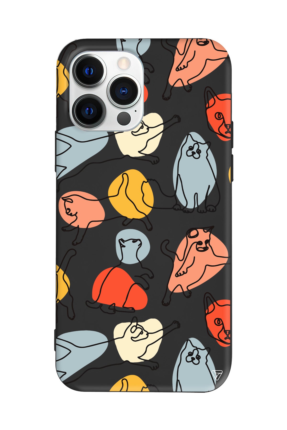 Renkli Kediler Lansman Model İçi Kadife Silikon Telefon Kılıfı