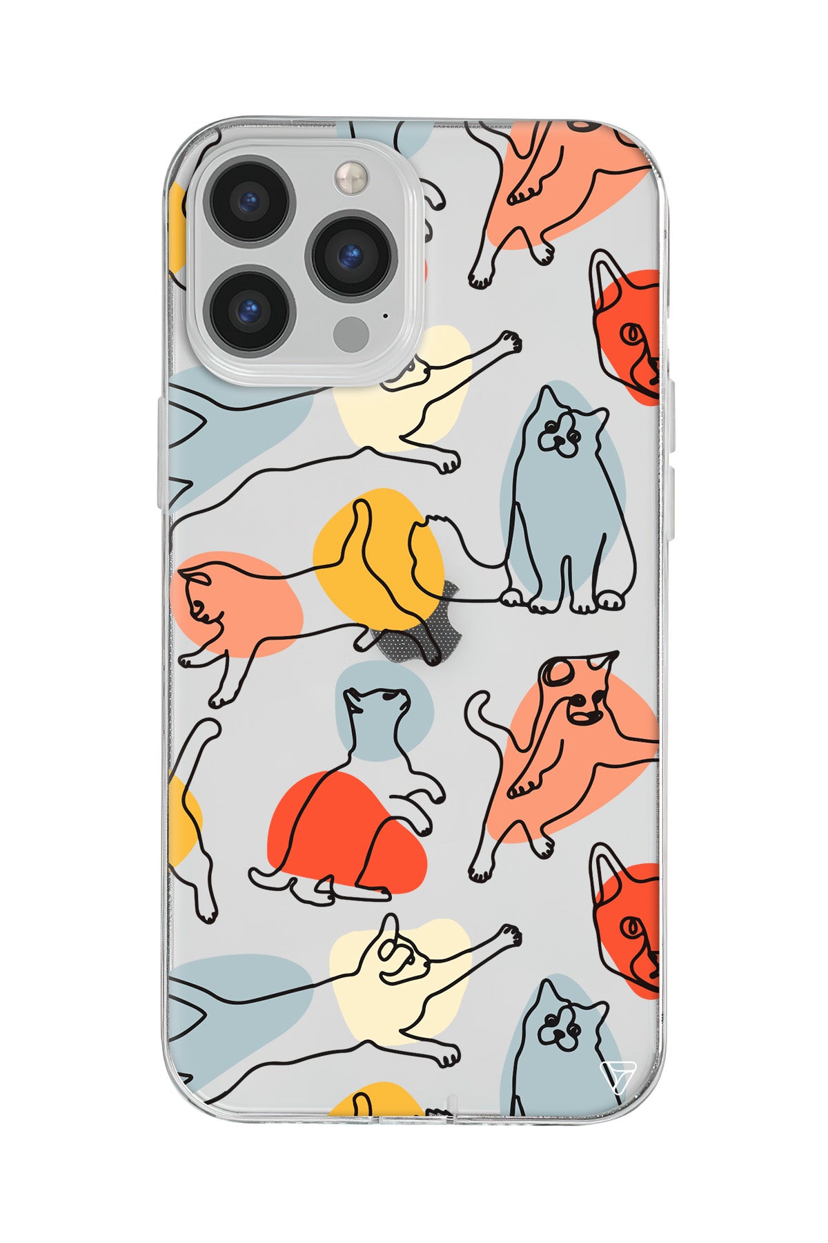 Renkli Kediler Lansman Model İçi Kadife Silikon Telefon Kılıfı