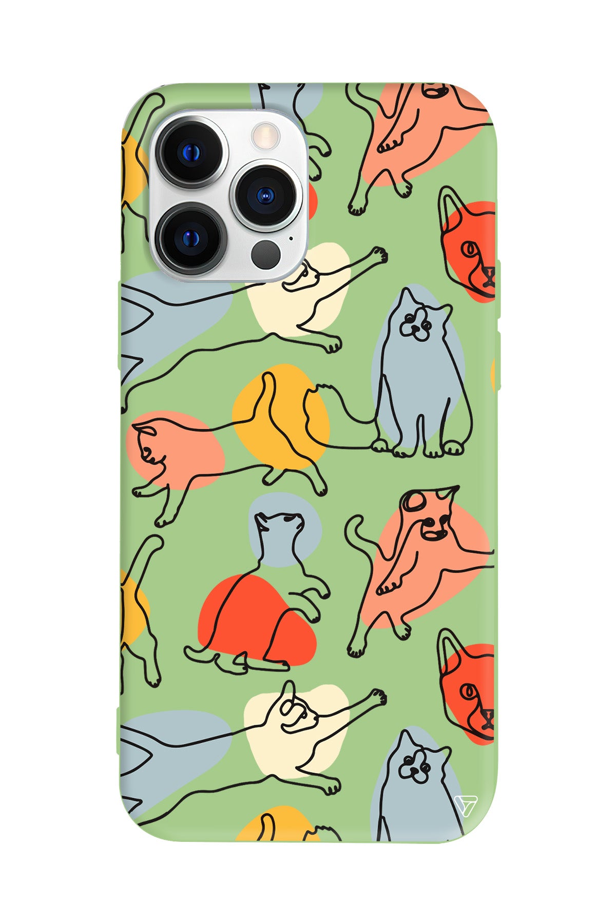 Renkli Kediler Lansman Model İçi Kadife Silikon Telefon Kılıfı