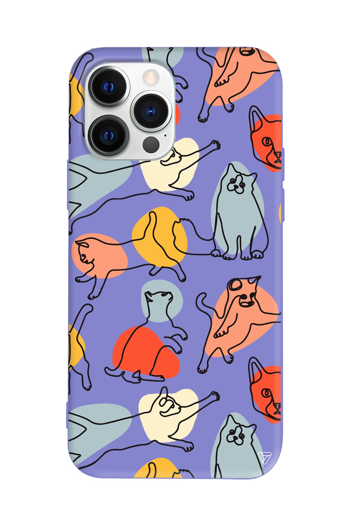 Renkli Kediler Lansman Model İçi Kadife Silikon Telefon Kılıfı