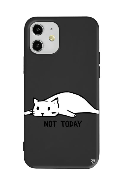 Kedi Not Today Lansman Model İçi Kadife Silikon Telefon Kılıfı