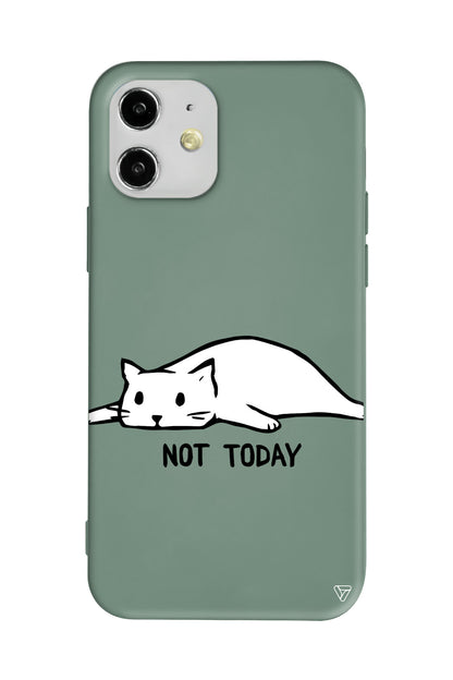 Kedi Not Today Lansman Model İçi Kadife Silikon Telefon Kılıfı