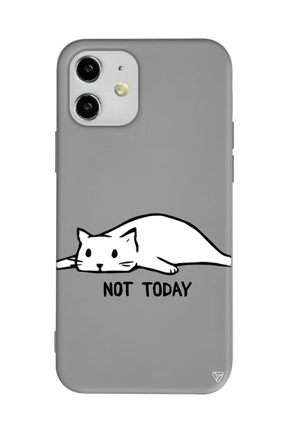 Kedi Not Today Lansman Model İçi Kadife Silikon Telefon Kılıfı