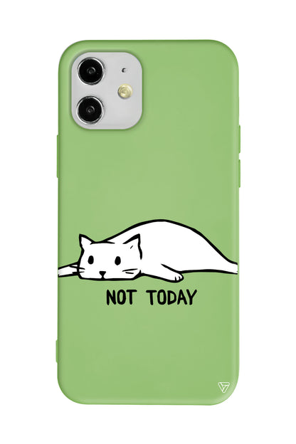 Kedi Not Today Lansman Model İçi Kadife Silikon Telefon Kılıfı