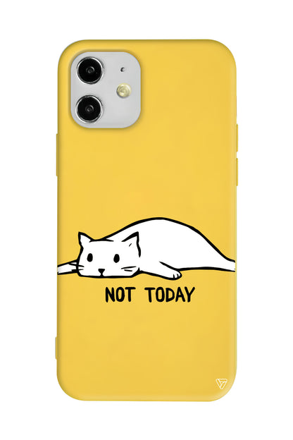 Kedi Not Today Lansman Model İçi Kadife Silikon Telefon Kılıfı