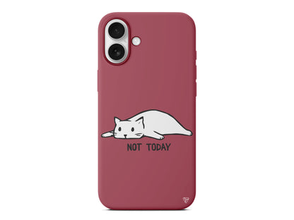 Kedi Not Today Lansman Model İçi Kadife Silikon Telefon Kılıfı – Plus Serisine Özel