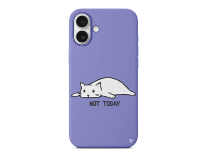 Kedi Not Today Lansman Model İçi Kadife Silikon Telefon Kılıfı – Plus Serisine Özel