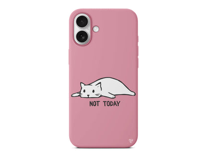 Kedi Not Today Lansman Model İçi Kadife Silikon Telefon Kılıfı