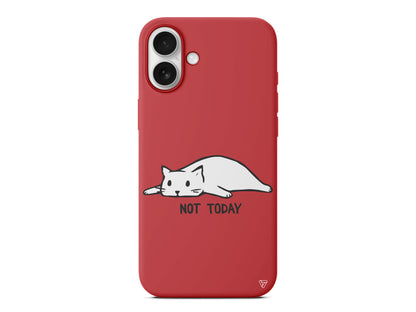 Kedi Not Today Lansman Model İçi Kadife Silikon Telefon Kılıfı – Plus Serisine Özel