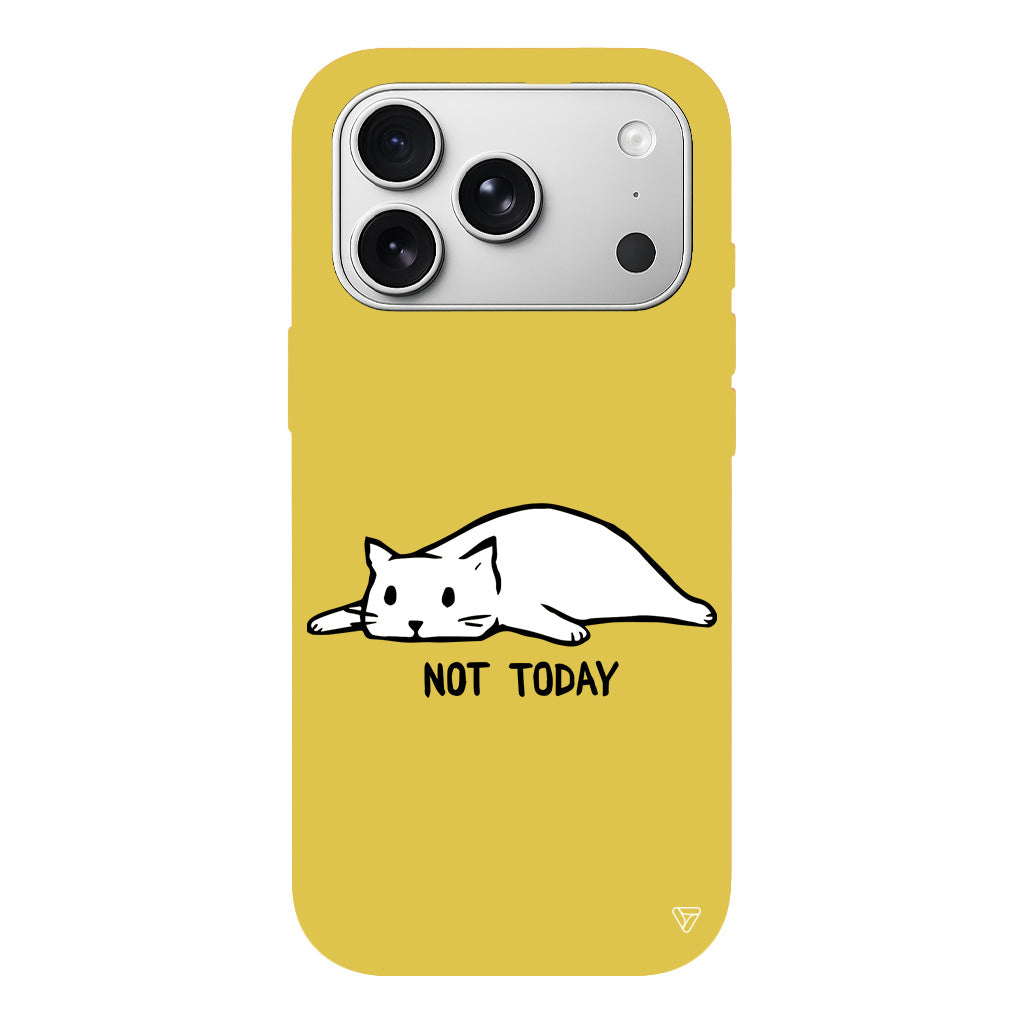 Kedi Not Today Lansman Model İçi Kadife Silikon Telefon Kılıfı