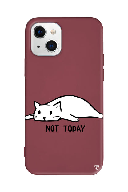 Kedi Not Today Lansman Model İçi Kadife Silikon Telefon Kılıfı