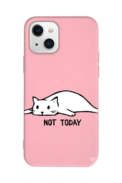 Kedi Not Today Lansman Model İçi Kadife Silikon Telefon Kılıfı – Plus Serisine Özel