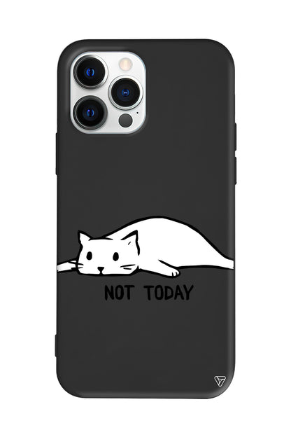 Kedi Not Today Lansman Model İçi Kadife Silikon Telefon Kılıfı
