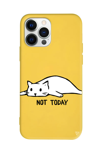 Kedi Not Today Lansman Model İçi Kadife Silikon Telefon Kılıfı