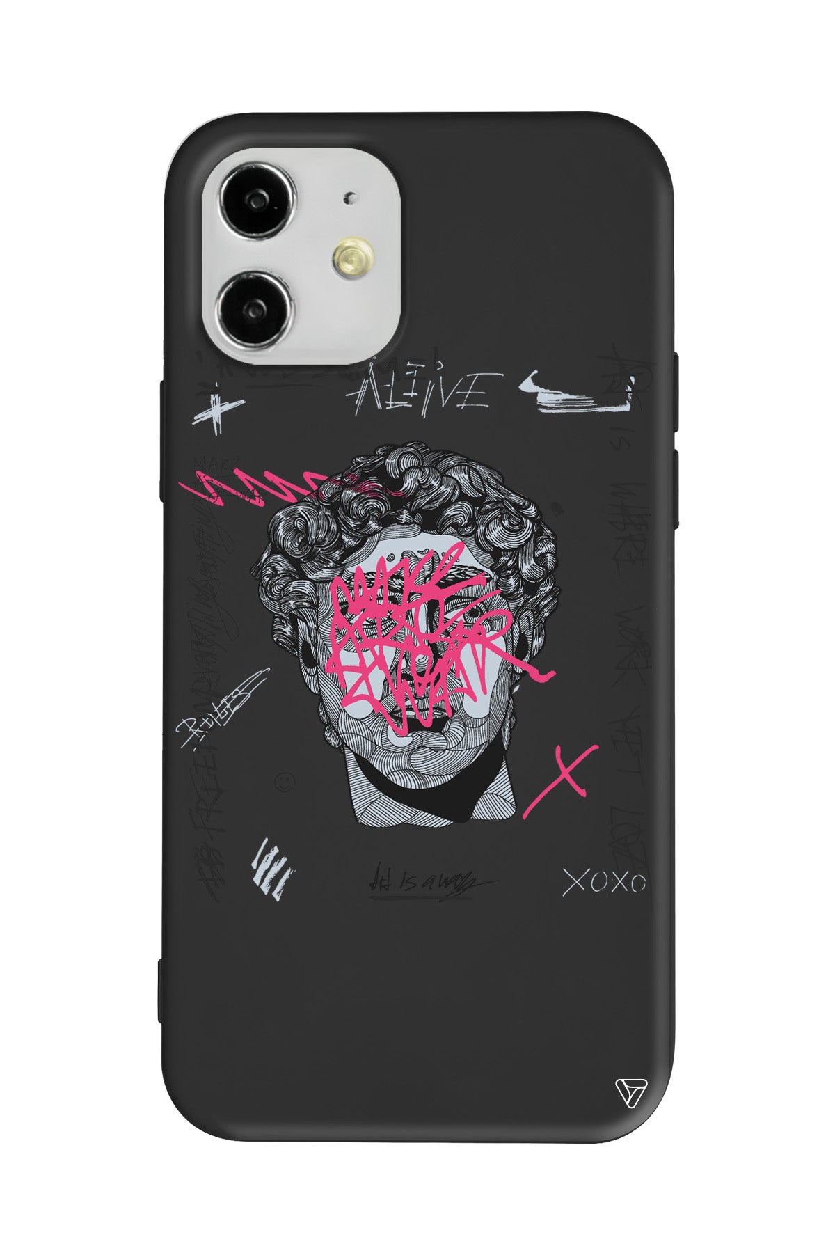 Punk David Lansman Model İçi Kadife Silikon Telefon Kılıfı