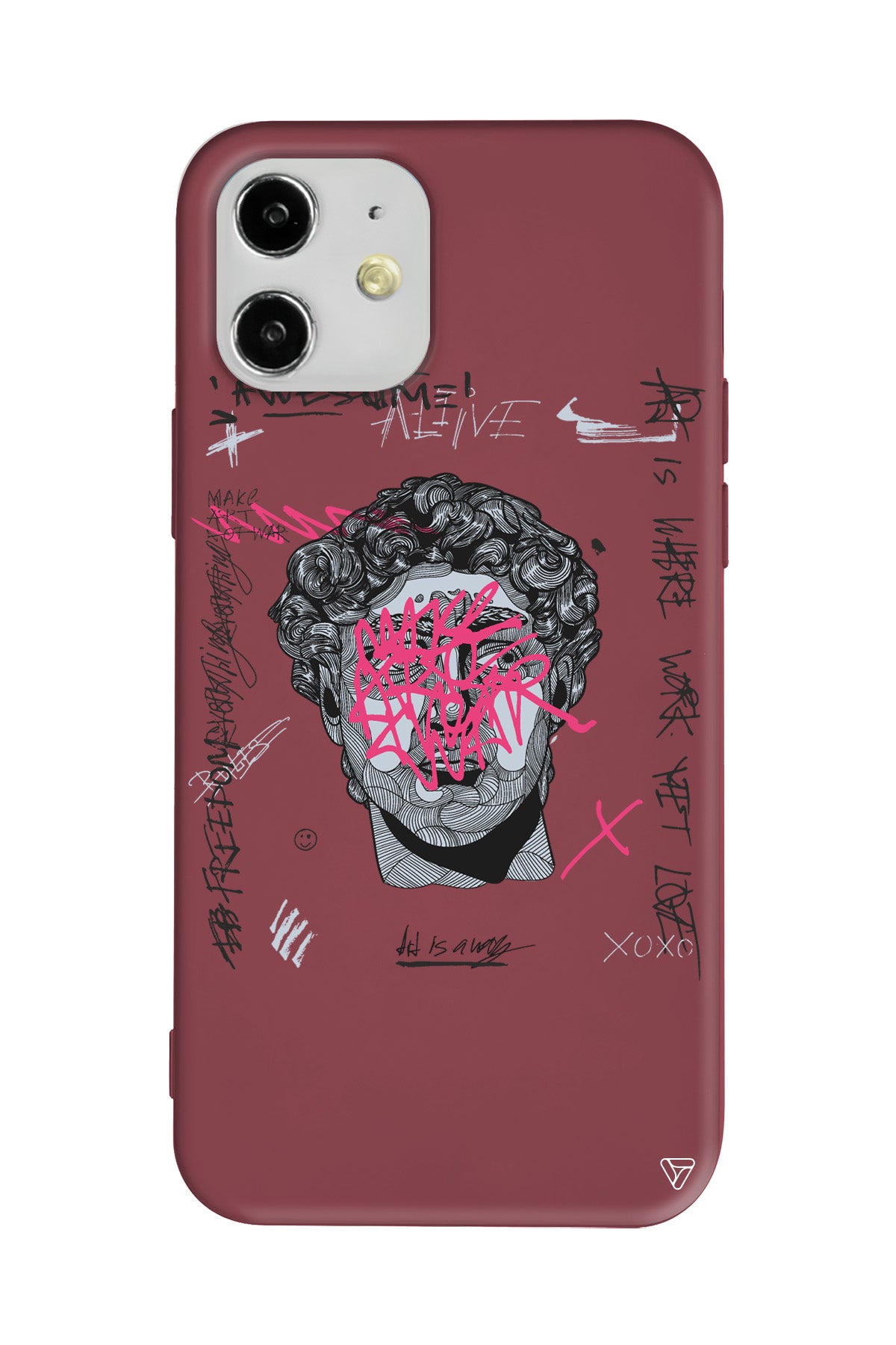 Punk David Lansman Model İçi Kadife Silikon Telefon Kılıfı